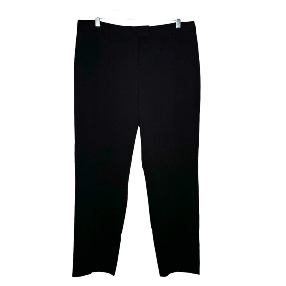 LAUNDRY BY SHELLI SEGAL / black mid rise straight leg cropped trouser pants / 12